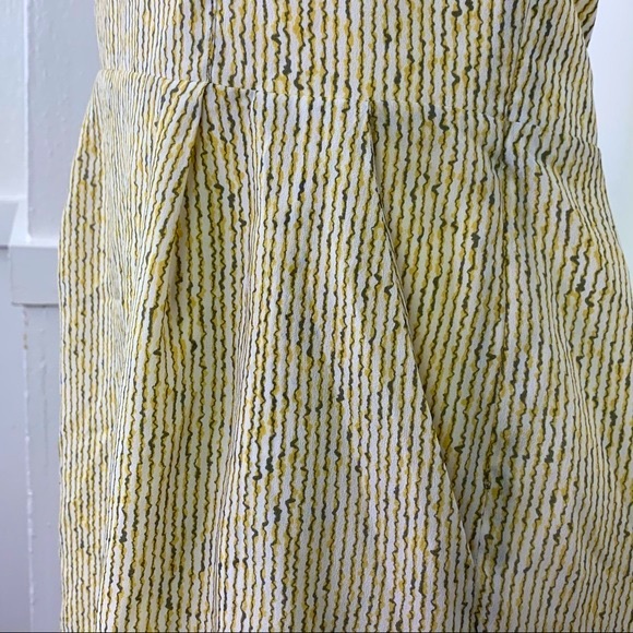 BCBGeneration Yellow Striped Halter Midi Dress | 6 - Picture 5 of 10